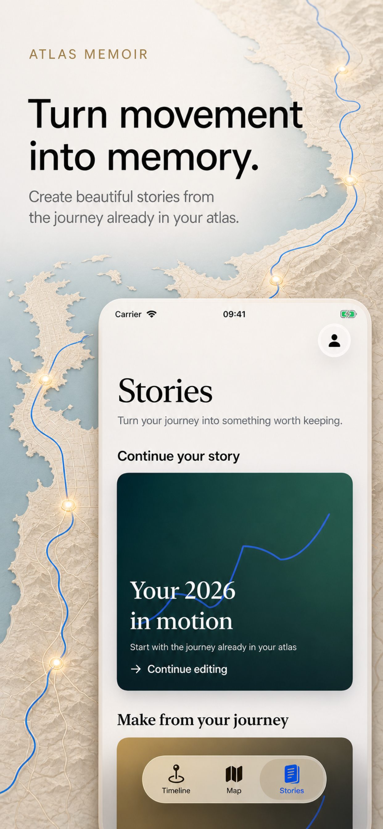Stories app screen
